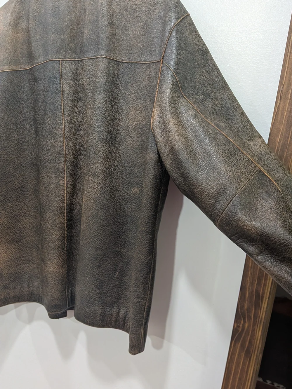 Vintage Reed Brown Leather Mens Retro Streetwear Biker Distressed Jacket Sz 42
